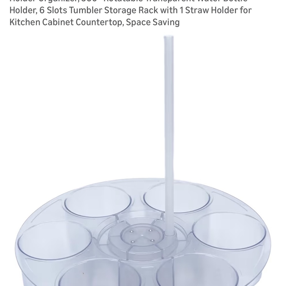 Transparent Tumbler Storage Rack with Straw Holder